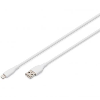 Кабель Digitus USB-A - Lightning Data/Charge, USB 2.0, 12W, 2м, White (AK-600108-020-W) | Фото 1