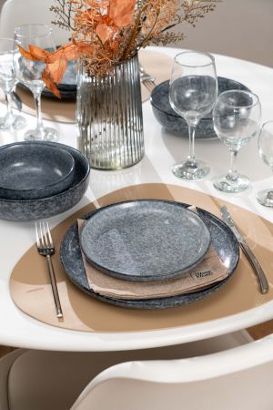 Тарілка обідня ARDESTO Loreto, 27см, сірий (AR1027LG) | Фото 5