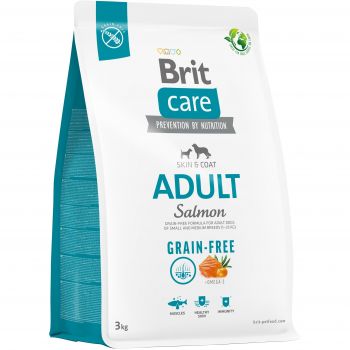 Корм для собак маленьких та середніх порід Brit Care Dog Grain-free Adult беззерновий з лососем 3кг (8595602558841) | Фото 1