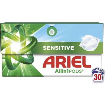 Капсули для прання Ariel Pods All-in-1 Sensitive Skin 30 шт для чутливої шкіри (8700216766012) | Фото 1