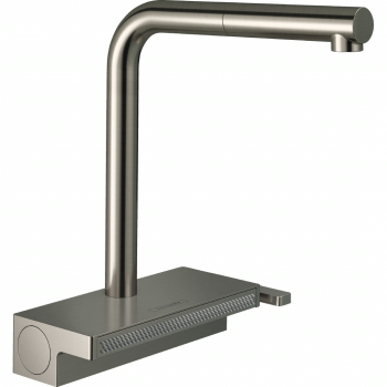 Змішувач Hansgrohe Aquno Select M81 для кухонної мийки, 210мм, поворот, висувний, сталь (73836800) | Фото 1