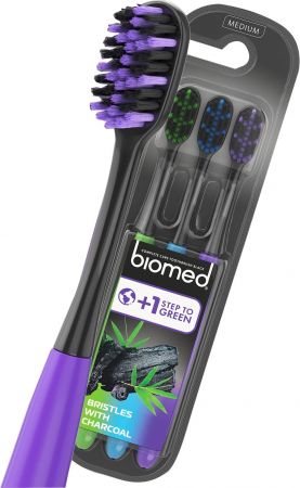 Набір комплексних зубних щіток BioMed Black середні 3 шт (7640168935573) | Фото 2