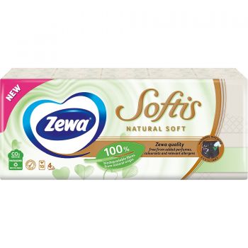 Носові хусточки ZEWA Softis Natural Soft 10*9 шт (7322541351872) | Фото 2