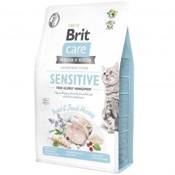 Сухий корм для кішок з харчовою нестерпністю Brit Care Cat GF Insect з комахами та рибою 2 кг (8595602554218) | Фото 1