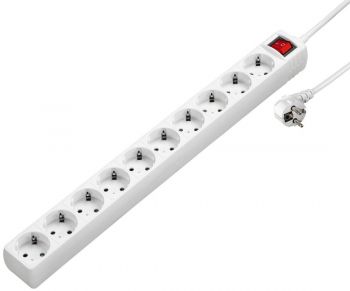 HAMA 10XSchuko 3G*1.5мм 3м White (137234) | Фото 1