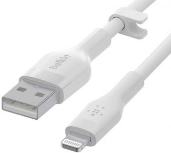 BELKIN USB-A - Lightning силіконовий, з кліпсою, 3m White (CAA008BT3MWH) | Фото 4
