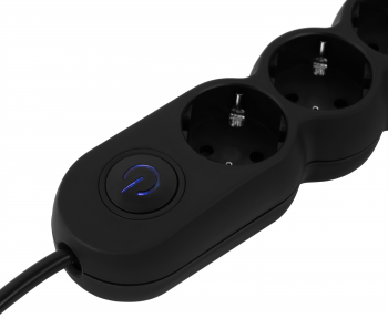 Мережевий подовжувач 2E Plus 3хТип F, 3х1мм, 5м, black (2E-U03VES5MBK) | Фото 2