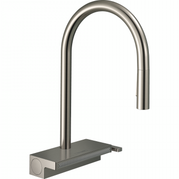 Змішувач Hansgrohe Aquno Select M81 для кухонної мийки, 220мм, поворот, висувний, сталь (73837800) | Фото 1