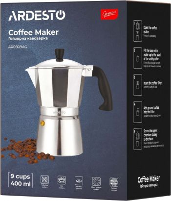 Гейзерна кавоварка ARDESTO Gemini Cremona, 9 чашок (AR0809AG) | Фото 6