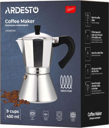 Гейзерна кавоварка ARDESTO Gemini, 9 чашок (AR0809AI) | Фото 7