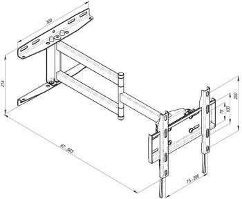 KSL с углом наклона для ТВ 19-43