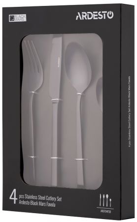 Набір столового приладдя ARDESTO Black Mars Favola 4 пр., чорний, нержавіюча сталь (AR0704FSB) | Фото 2