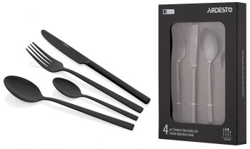 Набір столового приладдя ARDESTO Black Mars Favola 4 пр., чорний, нержавіюча сталь (AR0704FSB) | Фото 3