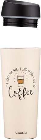 Термочашка ARDESTO Coffee Time 450 мл, беж, нержавіюча сталь (AR2645C) Термочашка ARDESTO Coffee Time 450 мл, беж, нержавіюча сталь (AR2645C) | Фото 2