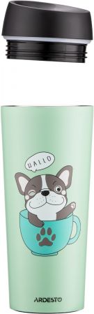 Термочашка ARDESTO Coffee time Frenchie 450 мл, зелена, нержавіюча сталь (AR2645DG) Термочашка ARDESTO Coffee time Frenchie 450 мл, зелена, нержавіюча сталь (AR2645DG) | Фото 2