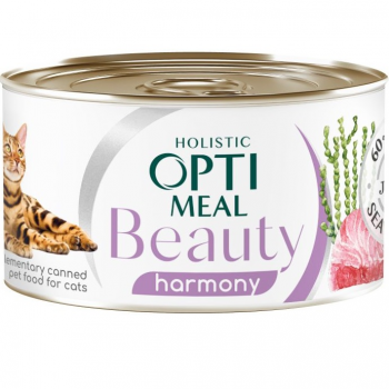 Корм Optimeal Beauty Harmony для котів з полосатим тунцем та морськими водорослями в желе 70г | Фото 1