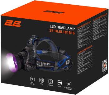 Ліхтар налобний 2E, 300 люмен, USB, 1800 мАг, 1х Cree XPG LED (2E-HLBL1818T6) Ліхтар налобний 2E, 300 люмен, USB, 1800 мАг, 1х Cree XPG LED (2E-HLBL1818T6) | Фото 6