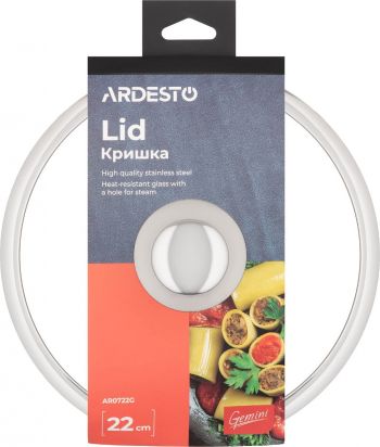 Кришка ARDESTO Gemini 22 см, скло, нержавіюча сталь, силікон (AR0722G) | Фото 3