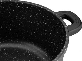 Каструля ARDESTO Gemini Anzio, скляна кришка, 24 см, чорний мармур, алюміній (AR2424GE) | Фото 7