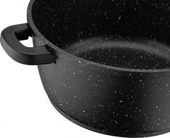 Каструля ARDESTO Gemini Anzio, скляна кришка, 24 см, чорний мармур, алюміній (AR2424GE) | Фото 8