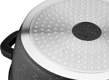 Каструля ARDESTO Gemini Anzio, скляна кришка, 24 см, чорний мармур, алюміній (AR2424GE) | Фото 9