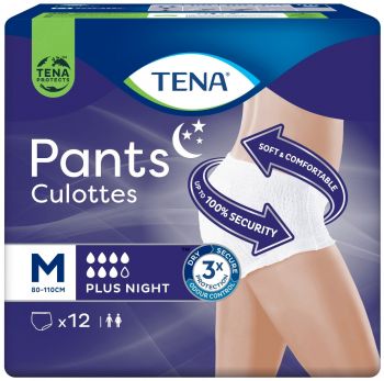 Підгузки-трусики для дорослих TENA Pants Plus Night Medium 12 шт (7322540839913) | Фото 1