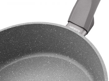 Сковорода ARDESTO Gemini Gourmet з кришкою 28 см, сірий мрамор, алюміній (AR2428GGL) | Фото 5