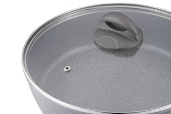 Сковорода ARDESTO Gemini Gourmet з кришкою 28 см, сірий мрамор, алюміній (AR2428GGL) | Фото 7