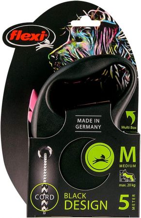 Повідець-рулетка Flexi Black Design M до 20 кг 5 м рожевий (4000498033418) | Фото 6