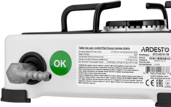 Настільна газова плита ARDESTO GTC-NS1011W | Фото 4