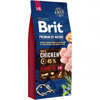 Сухий корм для літніх собак великих та гігантських порід Brit Premium Senior L+XL курка 15 кг (8595602526482) | Фото 1