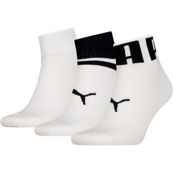 Шкарпетки Puma Unisex Big Logo Quarter 3P 43-46 3 пари білі (938389-01) | Фото 1