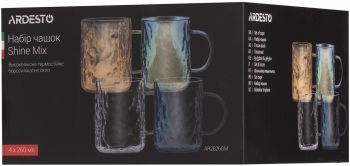 Набір чашок ARDESTO Shine mix, 260 мл, 4шт (AR2626GM) | Фото 10