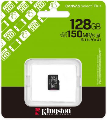 Карта пам'яті KINGSTON microSD 128GB C10 UHS-I A1 V10 R150MB/s (SDCS3/128GBSP) | Фото 3