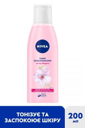 Пом'якшувальний тонер для обличчя Nivea Aqua Effect з маслом мигдалю 200 мл (4006000008318) | Фото 2