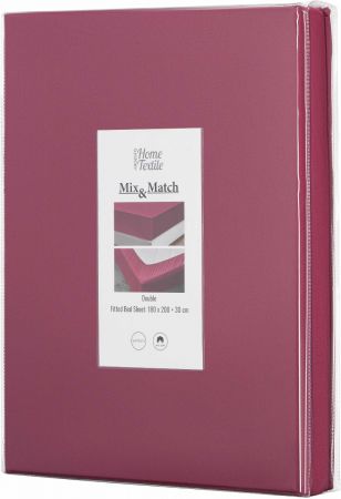 Простирадло на резинці ARDESTO Mix&Match, 180x200+30см, 100% бавовна, сатин, ягідне (ART1820FSR) | Фото 2