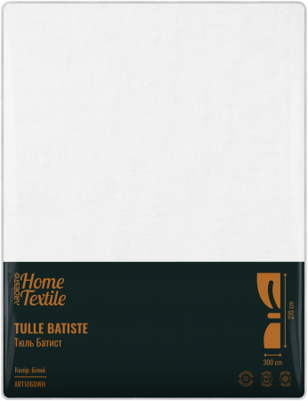 Тюль ARDESTO 300х270см, батист, 100% поліестер, білий (ART1060WH) | Фото 2