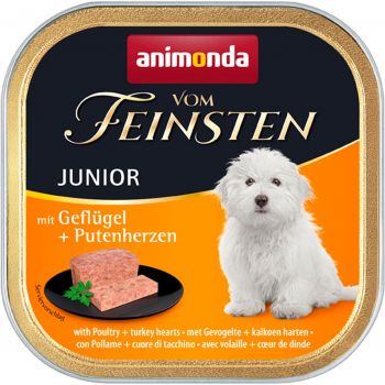 Vom Feinsten для цуценят з птицею та індичими серцями 150 г (4017721826211) | Фото 1