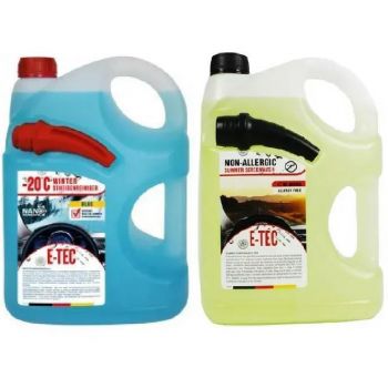 Комплект Омивач скла зимовий E-TEC -20°C 4л та Омивач скла літній Антимошка E-TEC 4л Комплект Омивач скла зимовий E-TEC -20°C 4л та Омивач скла літній Антимошка E-TEC 4л | Фото 1