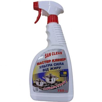 Спрей для видалення жиру San Clean Мастер Клінер ультра сила 750 г (4820003546109) Спрей для видалення жиру San Clean Мастер Клінер ультра сила 750 г (4820003546109) | Фото 1
