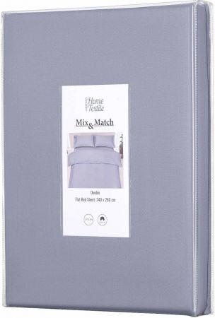 Простирадло ARDESTO Mix&Match, 240x260см, 100% бавовна, сатин, туман (ART2426FSF) | Фото 2