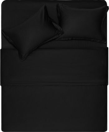Купить простыню Простирадло ARDESTO Mix&Match, 180х240см, 100% бавовна, сатин, чорний (ART1824FSL) | Фото 1