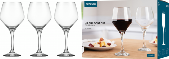 Набір бокалів для вина ARDESTO Loreto 440мл, 3шт (AR2644LWT) | Фото 3