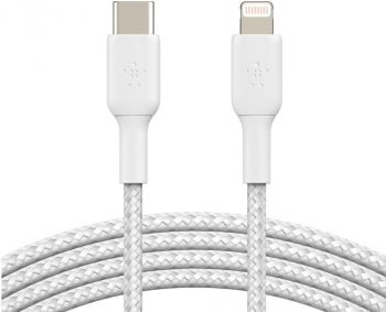 BELKIN USB-С - Lightning, BRAIDED, 1m, white (CAA004BT1MWH) | Фото 1
