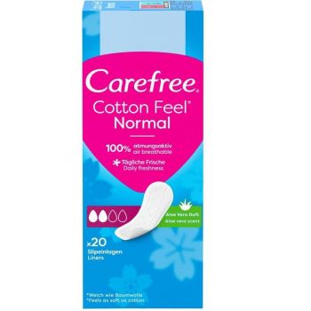 Щоденні гігієнічні прокладки Carefree Cotton Aloe feel normal 20 шт (3574661486123) | Фото 1