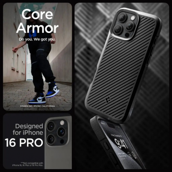 Чохол Spigen для APPLE iPhone 16 Pro, Core Armor, Matte Black (ACS08157) Чохол Spigen для APPLE iPhone 16 Pro, Core Armor, Matte Black (ACS08157) | Фото 3