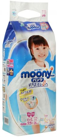 Підгузки-трусики MOONY для дівчаток XXL 13-28 кг, 26 шт. (4903111211654) | Фото 2