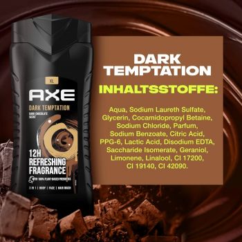 Гель для душу AXE Dark Temptation 400 мл (8710447284094) Купить гель и скраб для тела Гель для душу AXE Dark Temptation 400 мл (8710447284094) | Фото 4