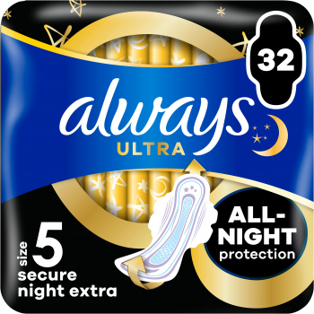 Гігієнічні прокладки ALWAYS Ultra Secure Night Extra Розмір 5, 32 шт (8700216450423) | Фото 1