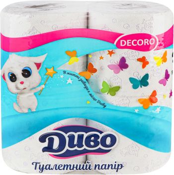 Туалетний папір Диво Decoro 2 шари 4шт (4820003838419) | Фото 2